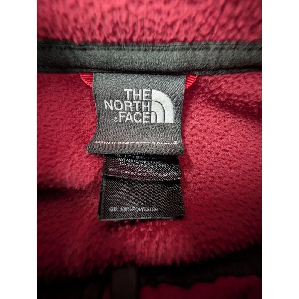 The North‎ Face Full Zip Fleece Jacket Men's L Red Polartec Pockets Mid Weight